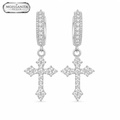 Arete Cross Gotic 29.5mm - Plata 925 & Moissanita