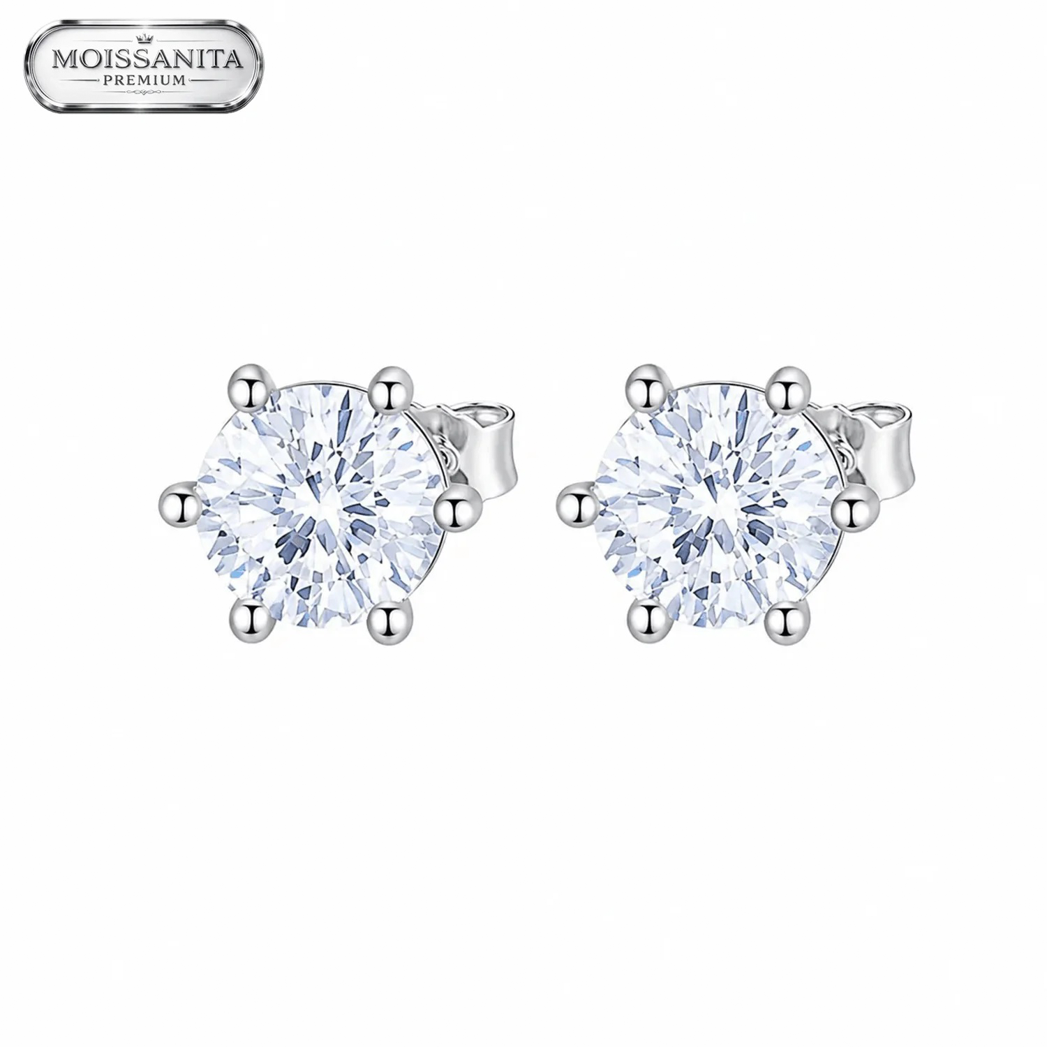 Arete Diamond 5mm - Plata 925 & Moissanita