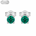 Arete Blue Green Diamond 5mm - Plata 925 & Moissanita