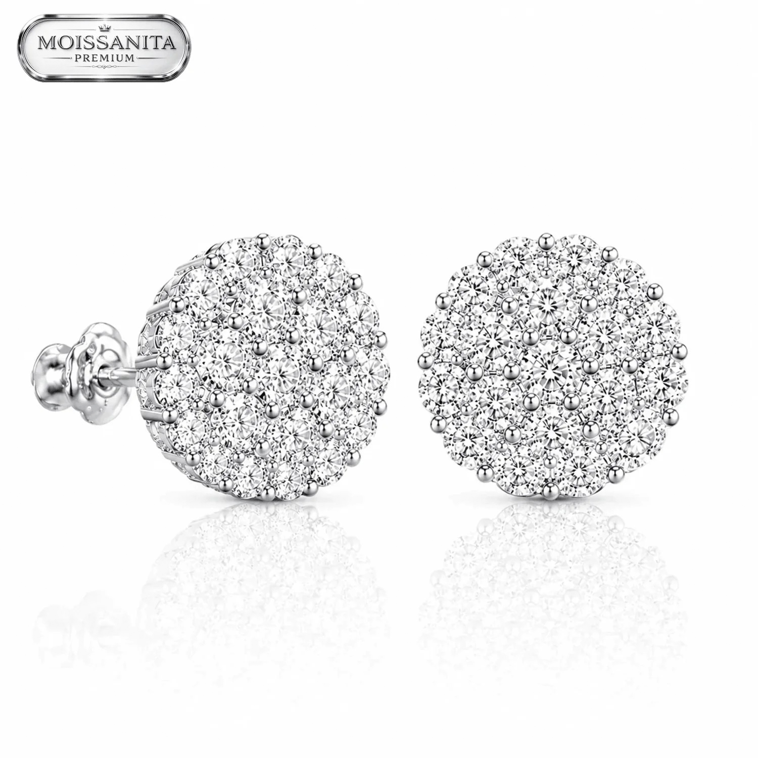 Arete Diamond Frost 10mm - Plata 925 & Moissanita