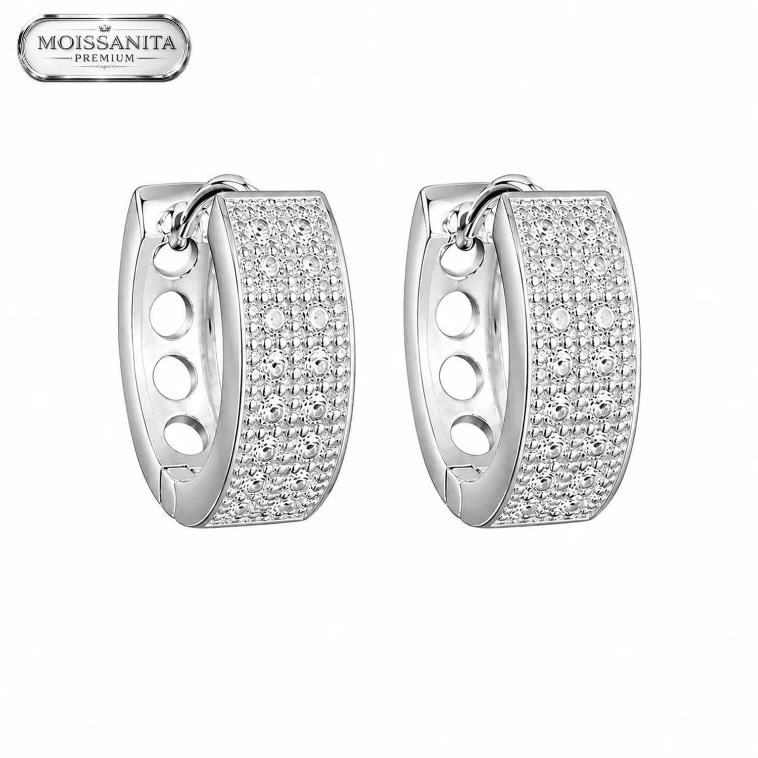 Arete Diamond Lux 13.5mm - Plata 925 & Moissanita