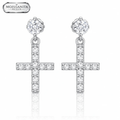 Arete Divine Cross 21mm - Plata 925 & Moissanita