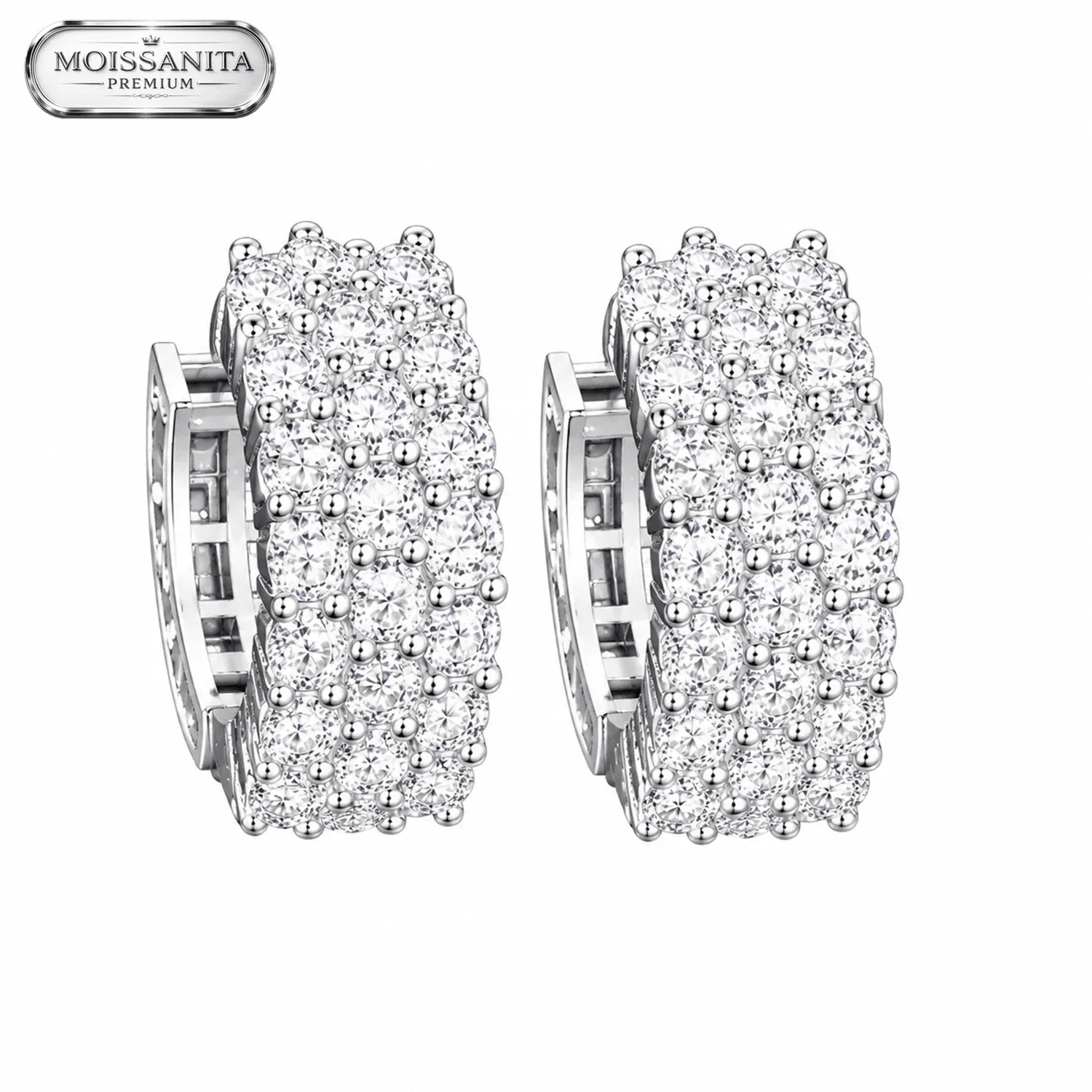 Arete Dominium 14mm - Plata 925 & Moissanita