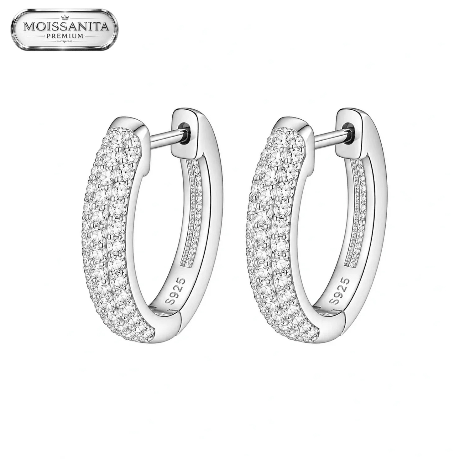 Arete Infinity 14mm - Plata 925 & Moissanita