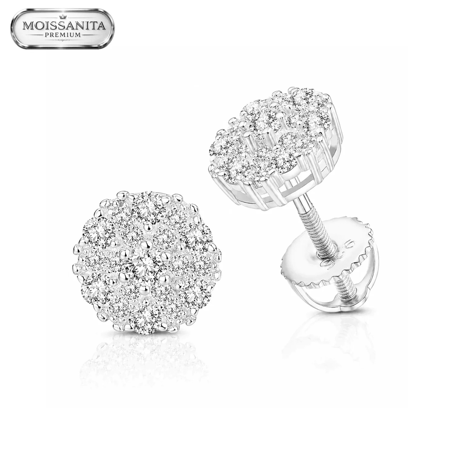 Arete Prestige 7.5mm - Plata 925 & Moissanita