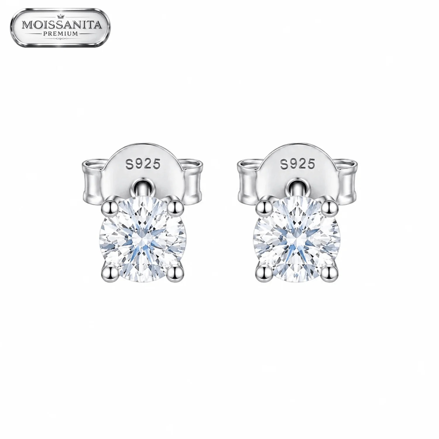 Arete Prisma 4mm - Plata 925 & Moissanita