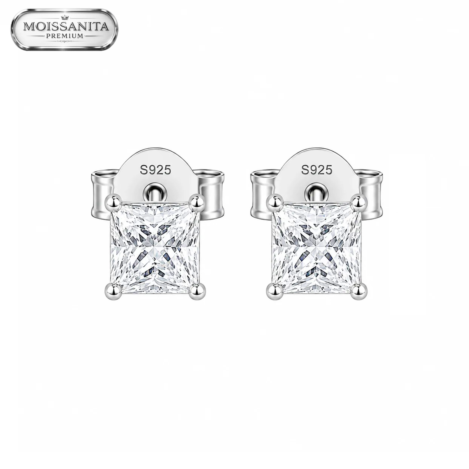Arete Royalty 4.5mm - Plata 925 & Moissanita